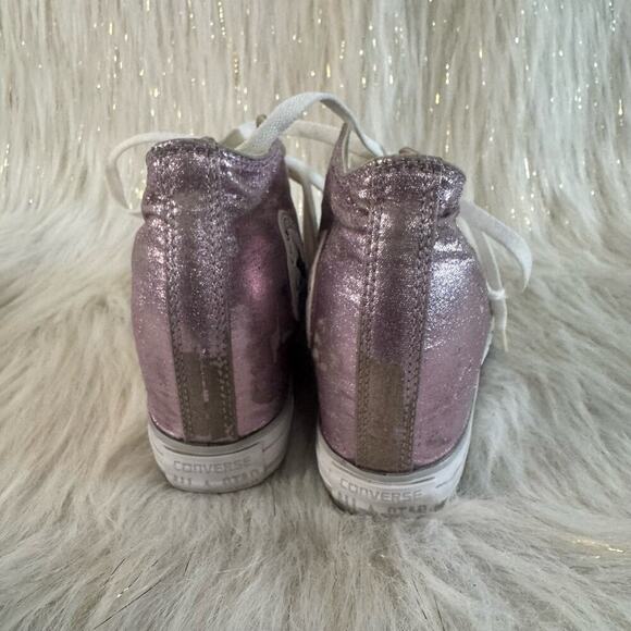 Converse Womens CTAS Lux Mid Wedge Sneakers Shoes Pink 556779C Textile 6.5 - Picture 5 of 11